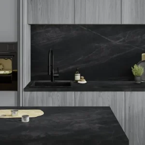 Prima dark grey marble effect laminate worktop